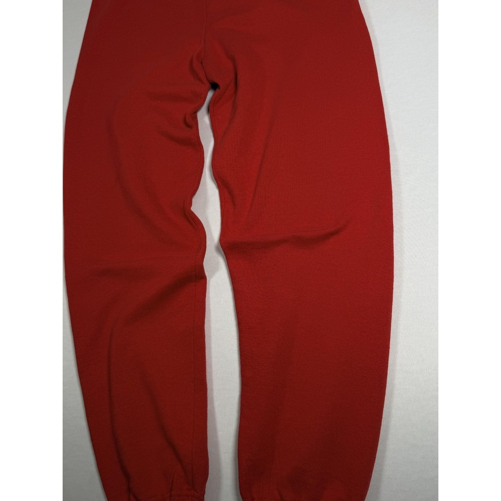 Vintage Jerzees Pants Mens Large Red Fleece Sweatpants Drawstring Elastic USA - Picture 8 of 15